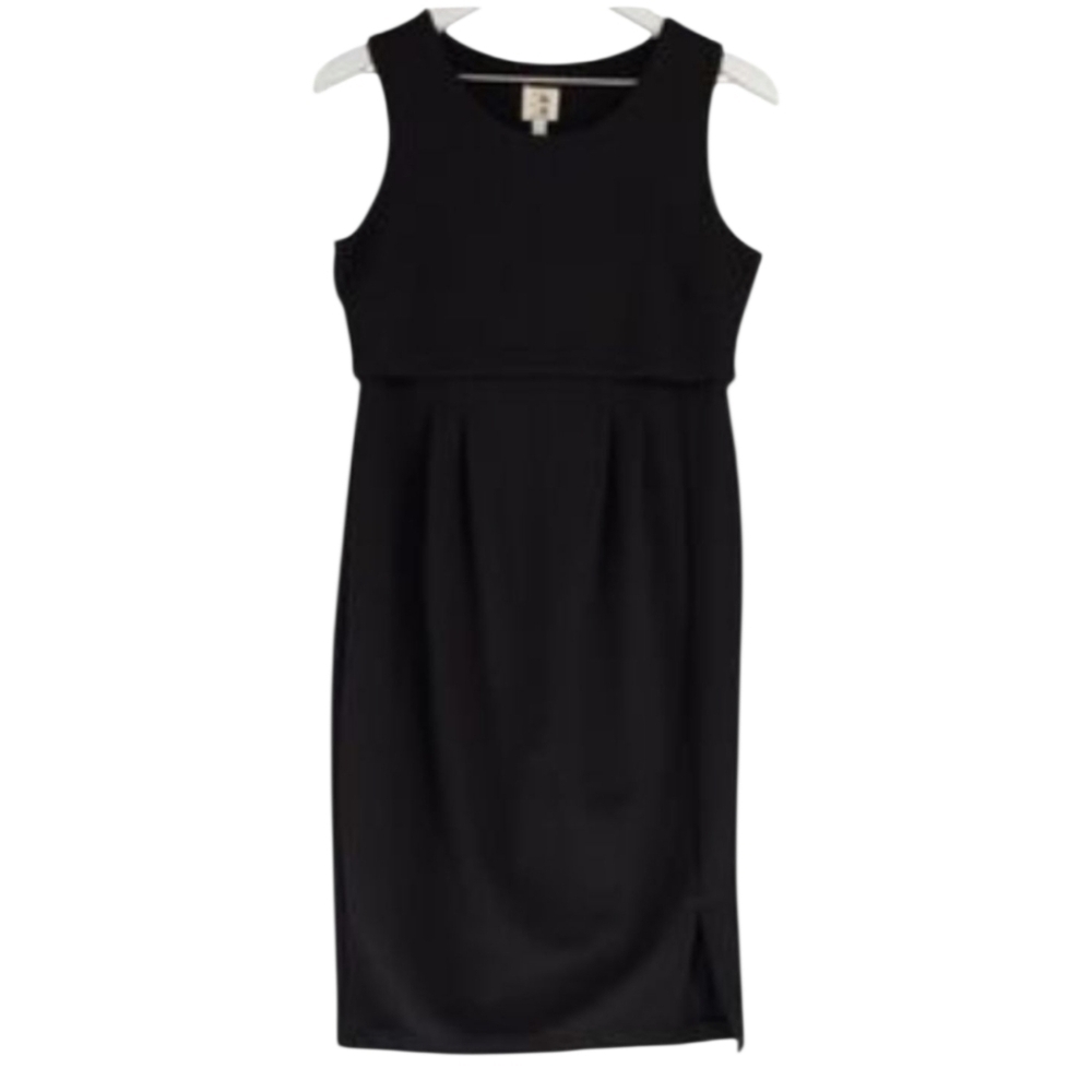 Mom's The Word Adrey Magic‎ Nursing Black Textured Sleeveless Dress